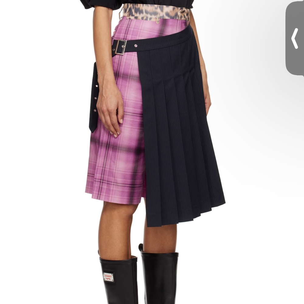 Asymmetrical Pink and Black Skirt